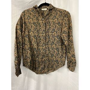 Vintage J Davis  Paisley Print Button Down Shirt Retro Boho Long Sleeve Woman 4
